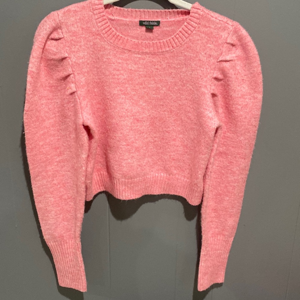 pink small ruffle sweater